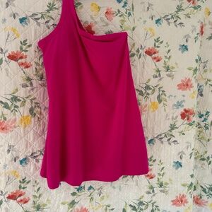 Pink, one shoulder tennis dress